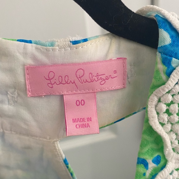 Lilly Pulitzer Green and Blue Trudy Shift Dress Sz 00 - Picture 10 of 12